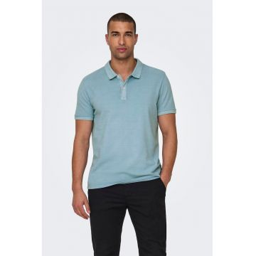 Tricou polo slim fit din material pique Travis