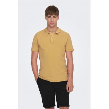 Tricou polo slim fit din material pique Travis