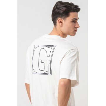 Tricou cu decolteu la baza gatului si imprimeu logo