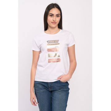 Tricou de bumbac cu imprimeu text