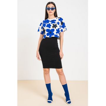 BOSS - Tricou crop cu imprimeu floral Dangalia