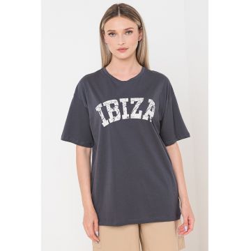 Tricou cu imprimeu si text Lisa