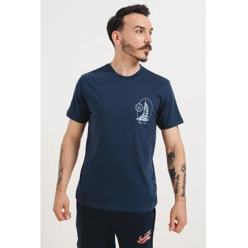 Tricou de bumbac organic cu decolteu la baza gatului