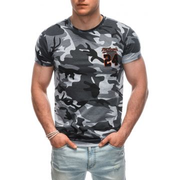 Tricou din amestec de bumbac cu model camuflaj