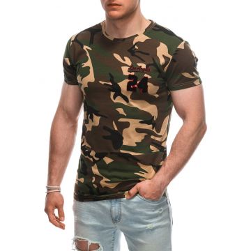 Tricou din amestec de bumbac cu model camuflaj