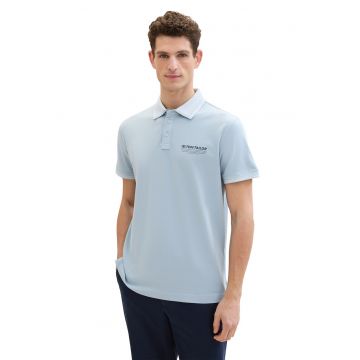 Tricou polo din amestec de bumbac cu logo discret