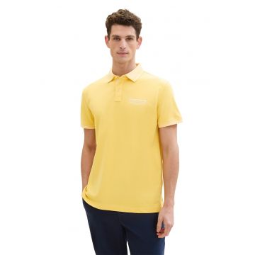 Tricou polo din amestec de bumbac cu logo discret