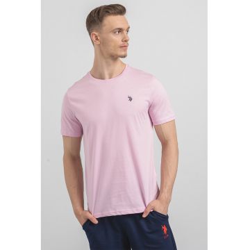 U.S. Polo Assn - Tricou de bumbac cu decolteu la baza gatului