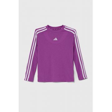 adidas longsleeve copii J TR-ES 3S LS culoarea violet, IW0847