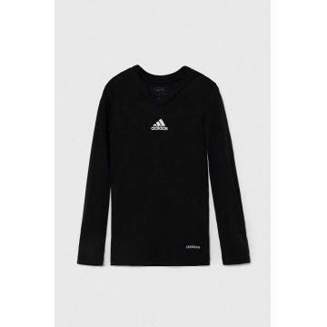 adidas Performance longsleeve copii TEAM BASE TEE culoarea negru, cu imprimeu, GN5710