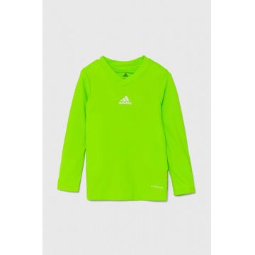 adidas Performance longsleeve copii TEAM BASE TEE Y culoarea verde, cu imprimeu, GN7513