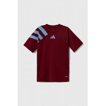 adidas Performance tricou copii FORTORE23 JSY Y culoarea bordo, cu imprimeu, IT5651