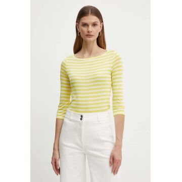 MAX&Co. longsleeve de mătase culoarea galben, 2416941022200