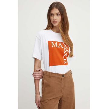 MAX&Co. tricou din bumbac femei, culoarea alb, 2418971024200