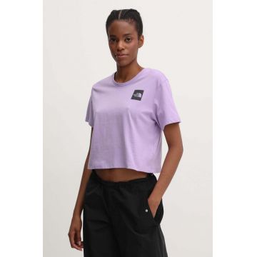 The North Face tricou din bumbac femei, culoarea violet, NF0A87NBQZI1