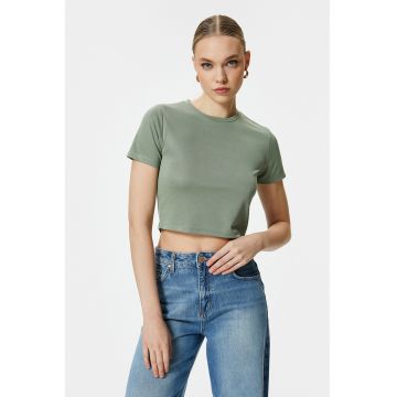 Tricou crop din amestec de modal