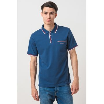 Tricou polo cu detalii contrastante