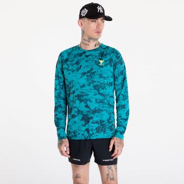 Tricou Under Armour Project Rock IsoChill LS Hydro Teal/ Black/ High-Vis Yellow