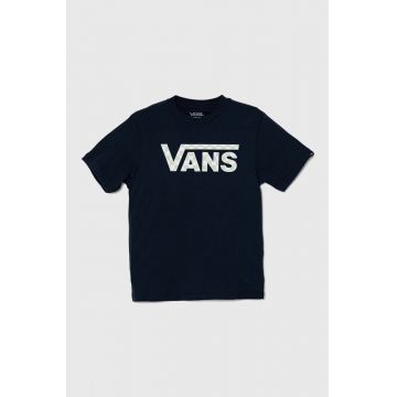 Vans tricou de bumbac pentru copii BY VANS CLASSIC LOGO FILL BOYS culoarea albastru marin, cu imprimeu