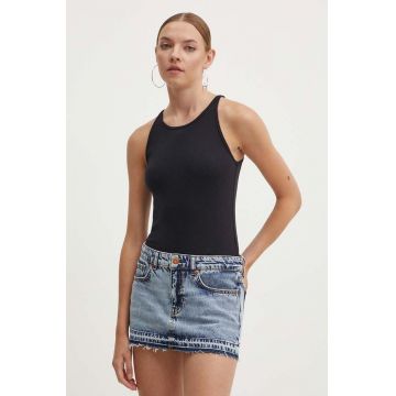 Abercrombie & Fitch top femei, culoarea negru