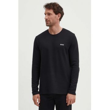 BOSS longsleeve lounge culoarea negru, neted