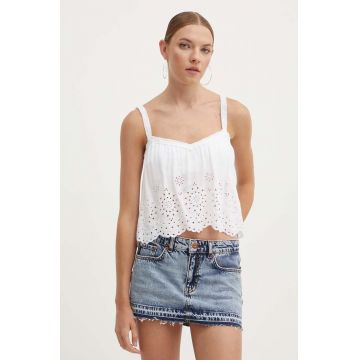 Hollister Co. top femei, culoarea alb