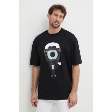 Karl Lagerfeld tricou din bumbac Dour Darcel X Karl barbati, culoarea negru, cu imprimeu, 542270.755098