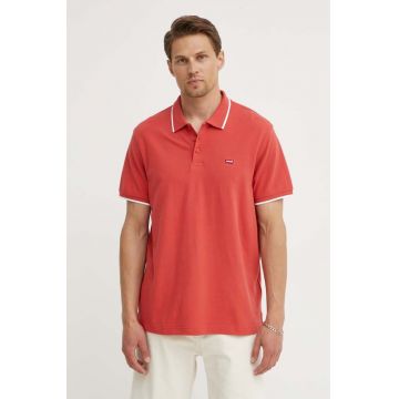 Levi's polo de bumbac culoarea rosu, neted