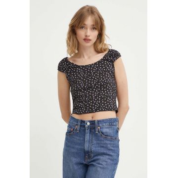 Levi's top din bumbac culoarea negru, A8784