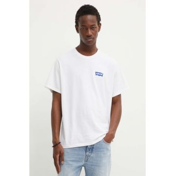 Levi's tricou din bumbac barbati, culoarea alb, cu imprimeu, A2082