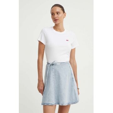 Levi's tricou din bumbac femei, culoarea alb, 000KK