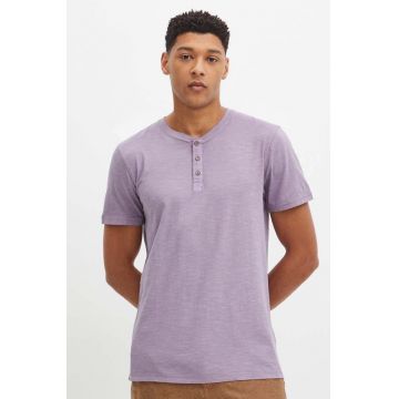 Medicine tricou din bumbac barbati, culoarea violet, neted