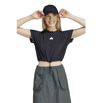 Tricou crop din modal cu snur