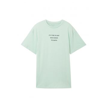 Tricou de bumbac cu text discret