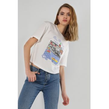 Tricou din bumbac cu imprimeu grafic