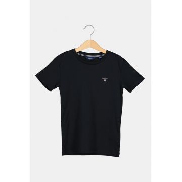 Tricou regular fit cu decolteu la baza gatului si logo