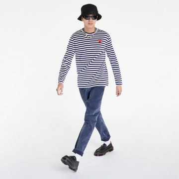 Tricou Comme des Garçons PLAY Long Sleeve Tee Blue