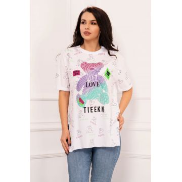 Tricou chic alb Teddy Bear