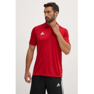 adidas Performance polo de antrenament Entrada 22 culoarea rosu, neted, H57489