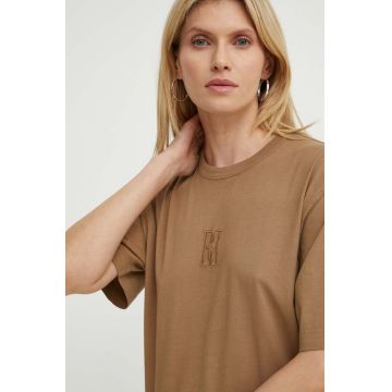 By Malene Birger tricou din bumbac FAYEH. femei, culoarea maro, Q72365004