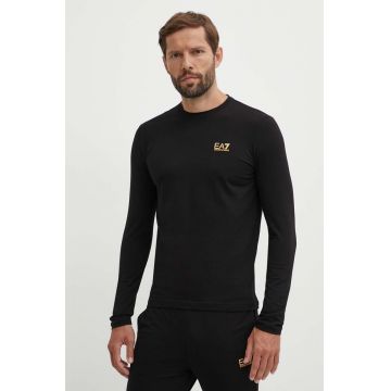 EA7 Emporio Armani longsleeve barbati, culoarea negru, cu imprimeu, PJVQZ.8NPT28