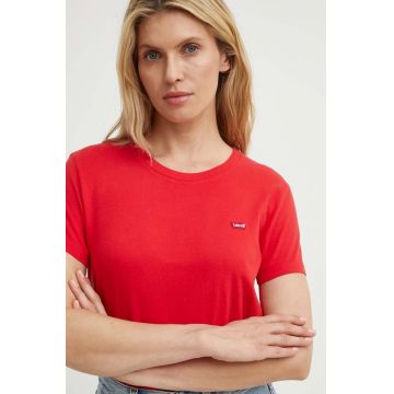 Levi's tricou din bumbac femei, culoarea rosu