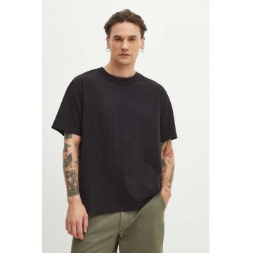 Medicine tricou din bumbac barbati, culoarea gri, neted