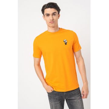 Tricou cu decolteu la baza gatului cu logo