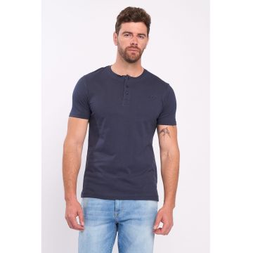 Tricou Henley cu logo