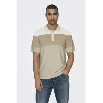 Tricou polo cu model colorblock