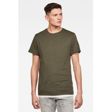 Tricou regular fit cu decolteu la baza gatului