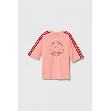 adidas Originals tricou de bumbac pentru copii TEE culoarea roz, IY9544