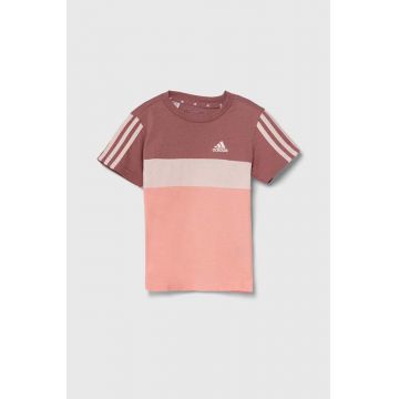 adidas tricou de bumbac pentru copii LK 3S TIB T culoarea roz, IW3480