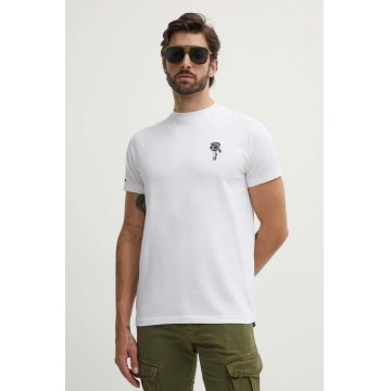 Karl Lagerfeld tricou barbati, culoarea alb, cu imprimeu, 543221.755400